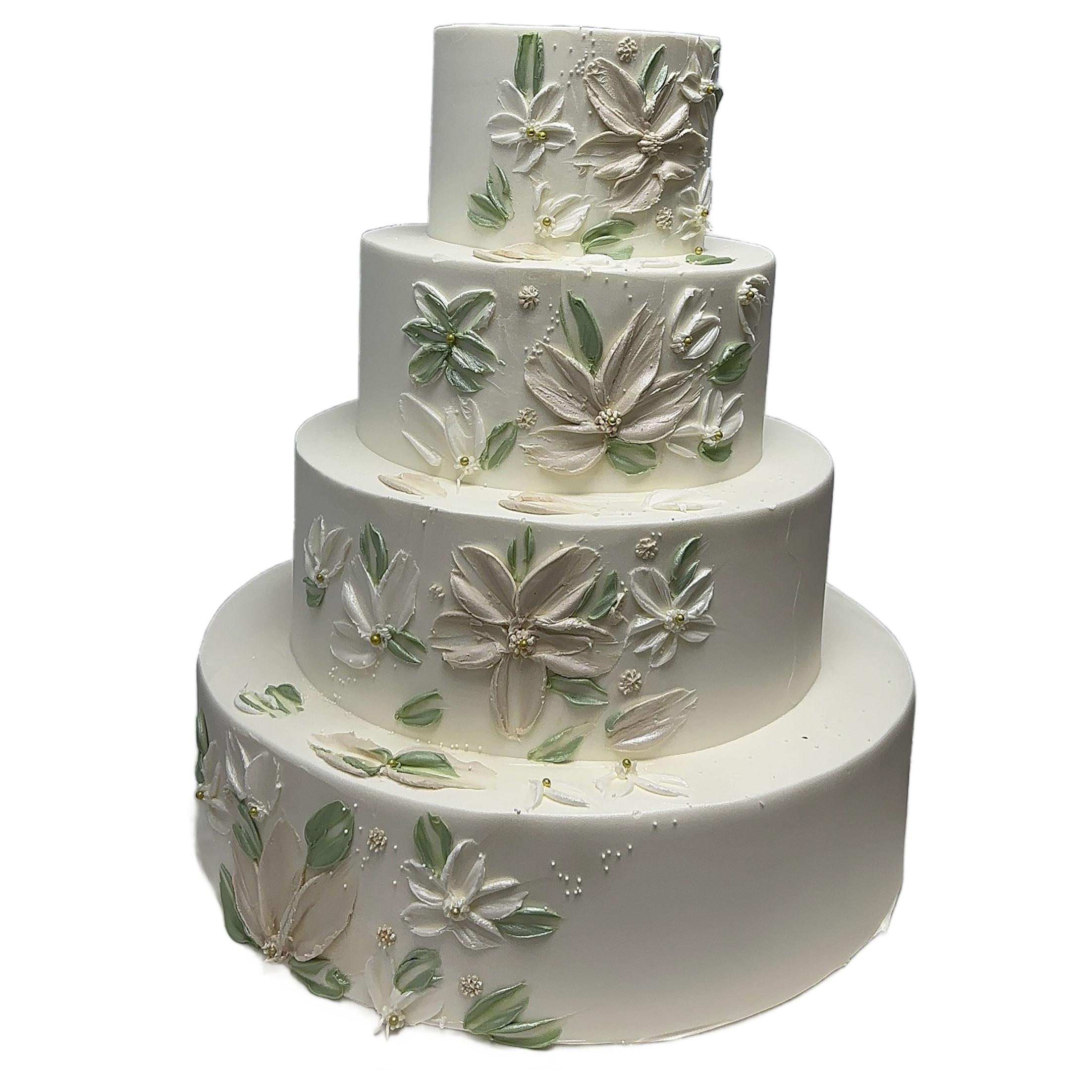Pastel Petals Wedding Cake
