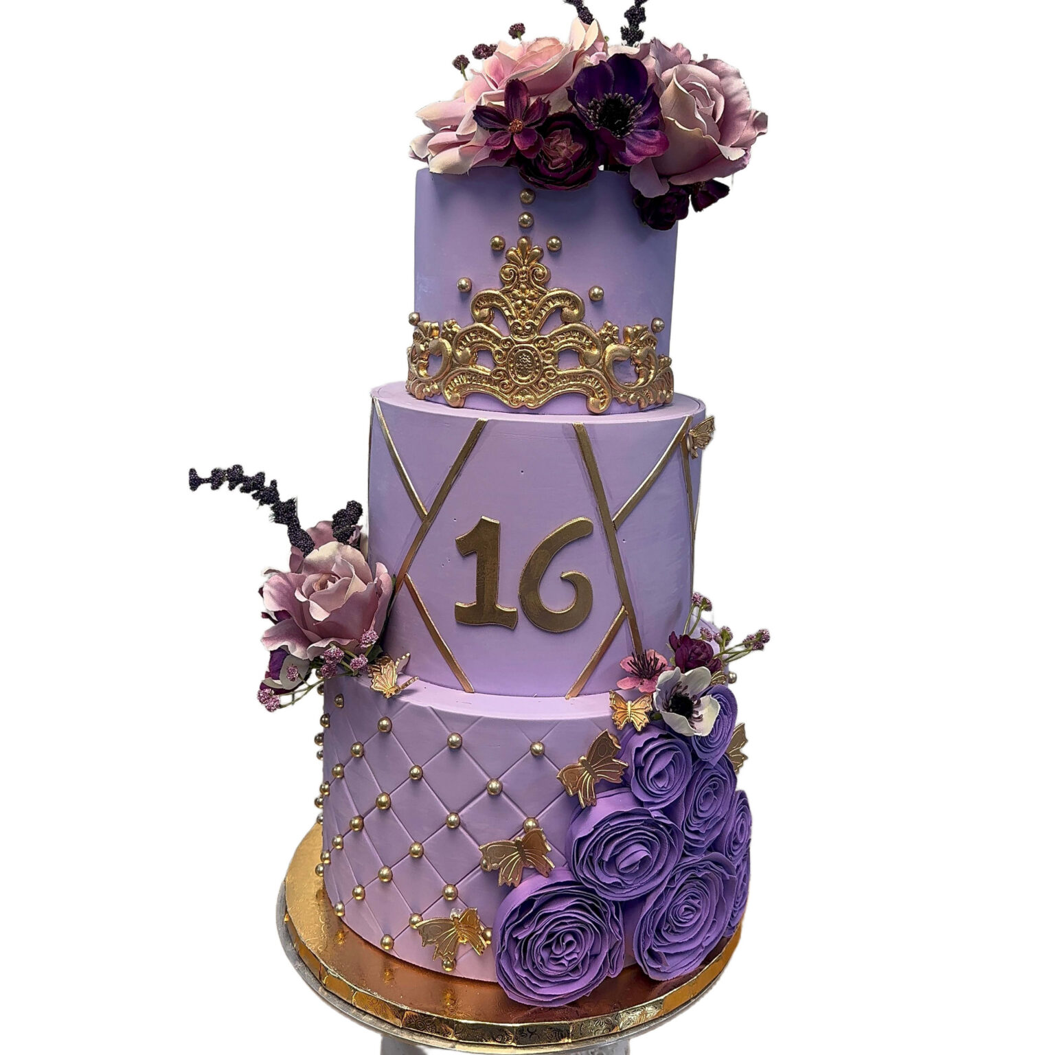 Purple Sweet 16 Princess Birthday Cake - Palermo Custom Cakes