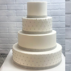 Quilted Silver Wedding Cake
