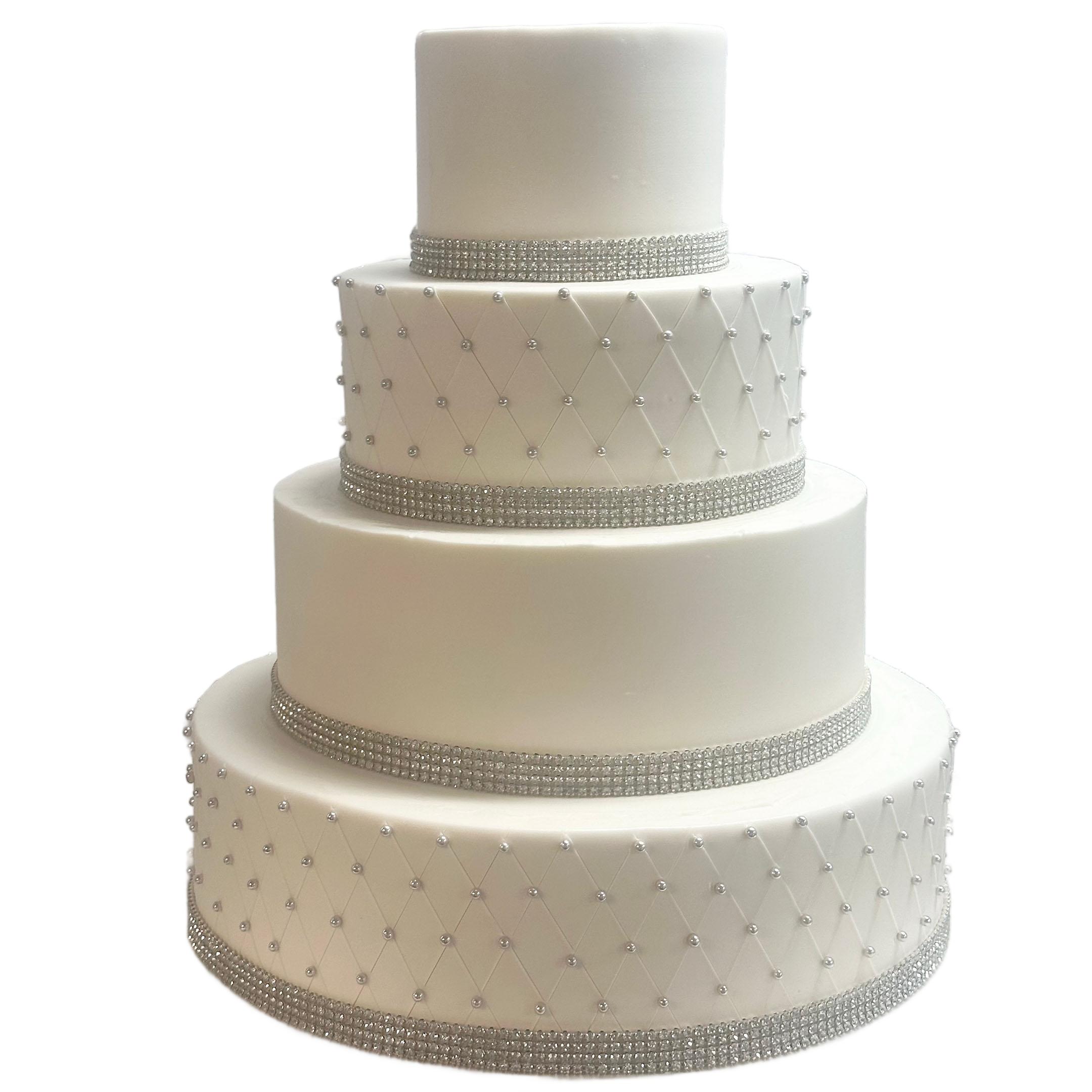 Quilted Silver Wedding Cake