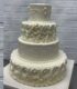 Rosette Pearl Drapes Wedding Cake