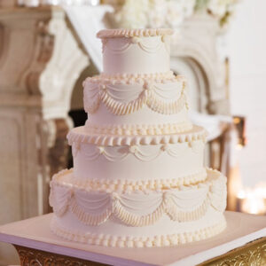 Ruffled Drapes Wedding Cake