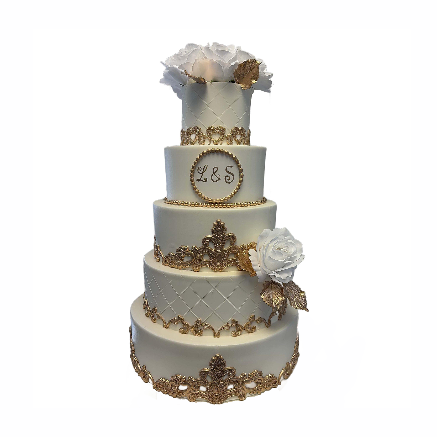 Filigree & Floral Wedding Cake