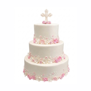Flower & Pearls Communion Cake