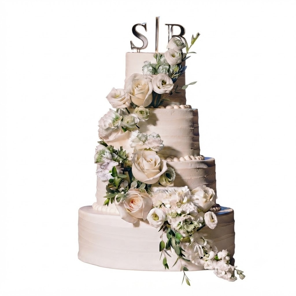 floral wedding cake